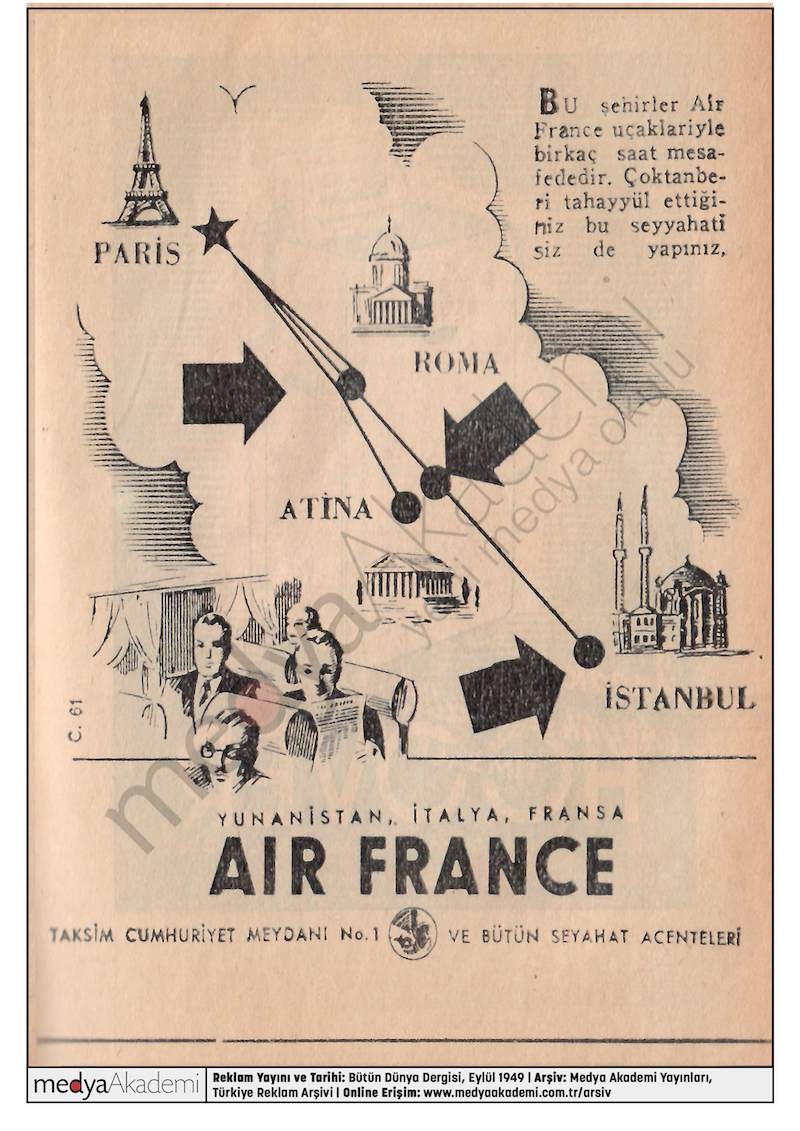 Air France, Bütün Dünya Dergisi, Eylül 1949
