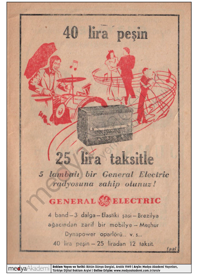 General Electric Radyo, Bütün Dünya Dergisi, Aralık 1949