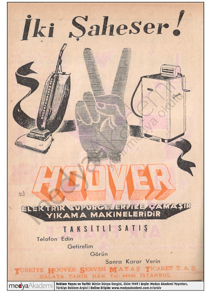 Hoover, Bütün Dünya Dergisi, Ekim 1949