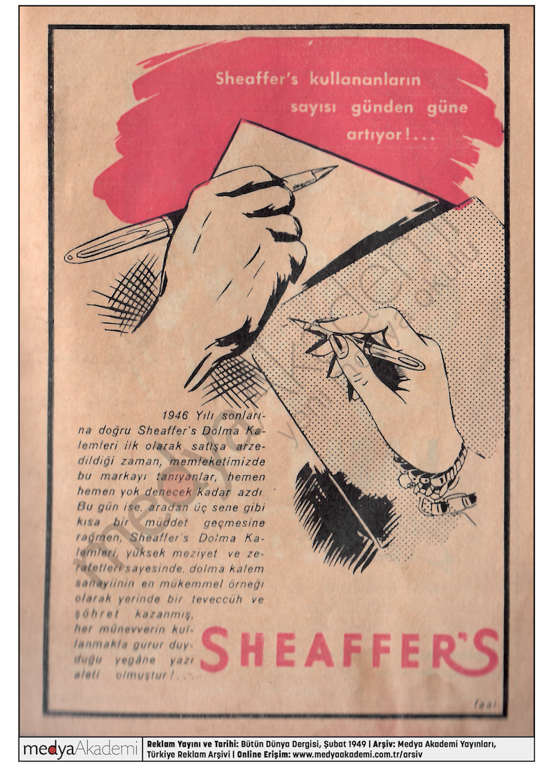 Sheaffers Dolma Kalem, Bütün Dünya Dergisi, Şubat 1949